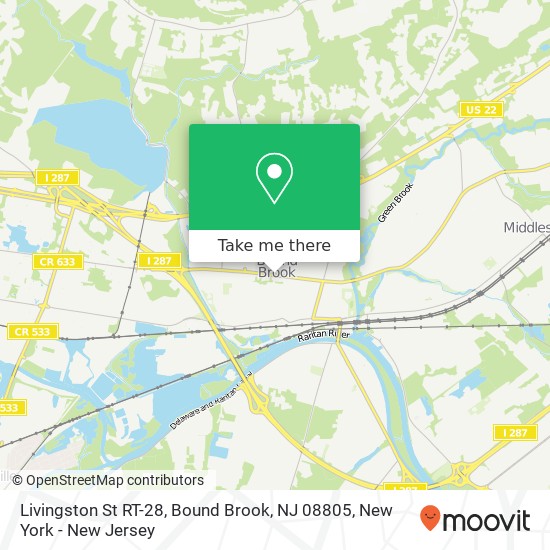 Mapa de Livingston St RT-28, Bound Brook, NJ 08805