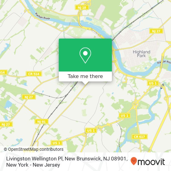Mapa de Livingston Wellington Pl, New Brunswick, NJ 08901