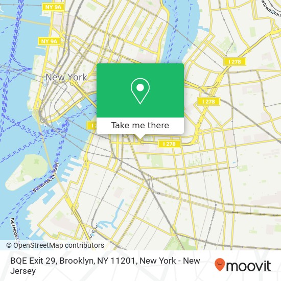 Mapa de BQE Exit 29, Brooklyn, NY 11201