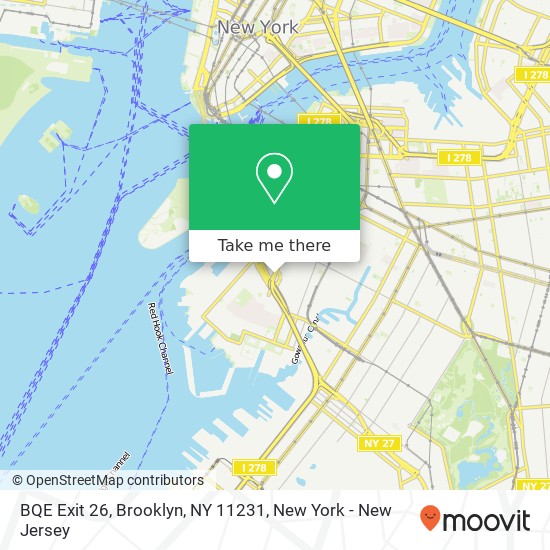 Mapa de BQE Exit 26, Brooklyn, NY 11231