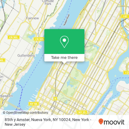 Mapa de 85th y Amster, Nueva York, NY 10024