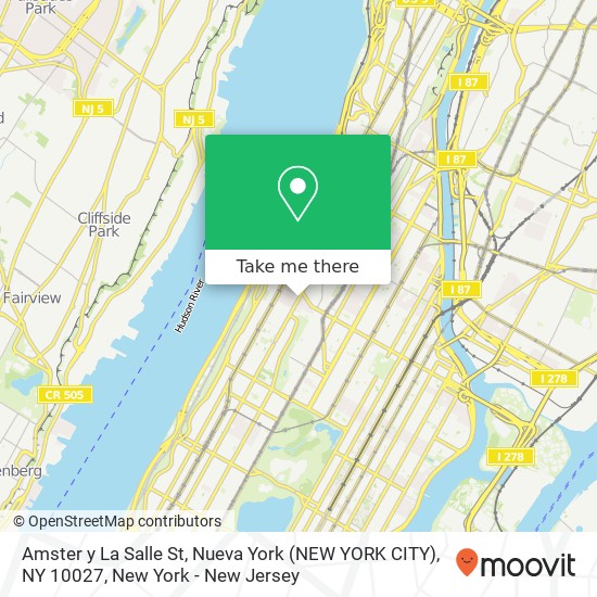 Mapa de Amster y La Salle St, Nueva York (NEW YORK CITY), NY 10027