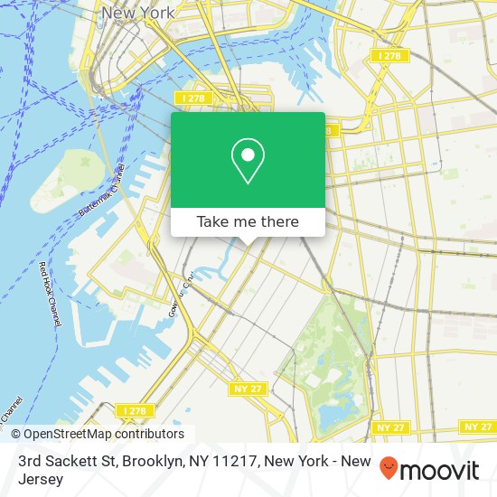 Mapa de 3rd Sackett St, Brooklyn, NY 11217