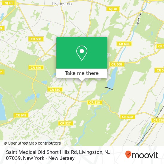 Mapa de Saint Medical Old Short Hills Rd, Livingston, NJ 07039