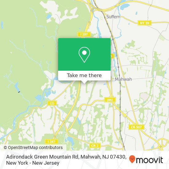Adirondack Green Mountain Rd, Mahwah, NJ 07430 map