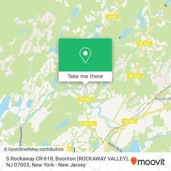 Mapa de S Rockaway CR-618, Boonton (ROCKAWAY VALLEY), NJ 07005