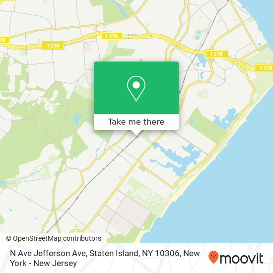 Mapa de N Ave Jefferson Ave, Staten Island, NY 10306