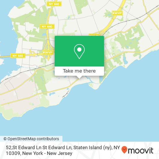 Mapa de 52,St Edward Ln St Edward Ln, Staten Island (ny), NY 10309