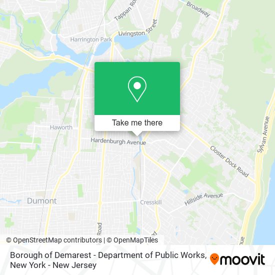 Borough of Demarest - Department of Public Works map