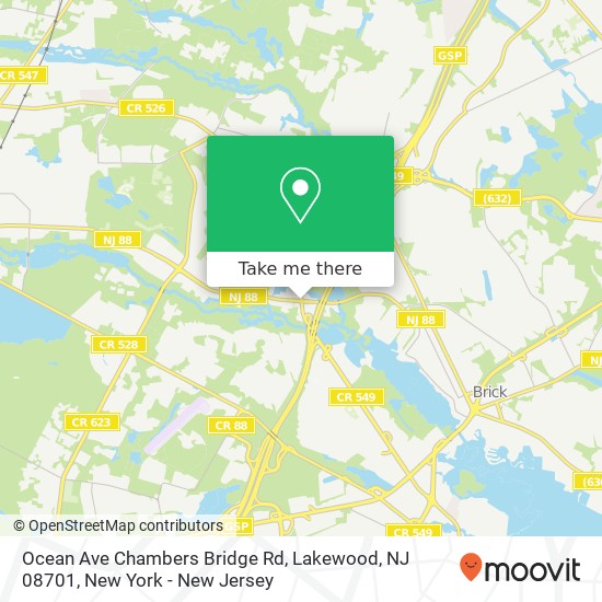 Ocean Ave Chambers Bridge Rd, Lakewood, NJ 08701 map