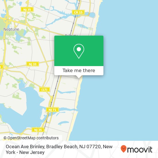 Mapa de Ocean Ave Brinley, Bradley Beach, NJ 07720