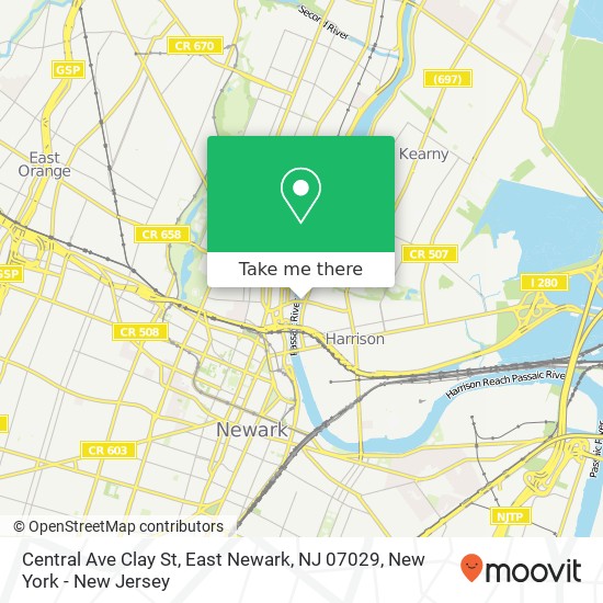 Central Ave Clay St, East Newark, NJ 07029 map