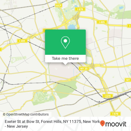 Mapa de Exeter St at Bow St, Forest Hills, NY 11375