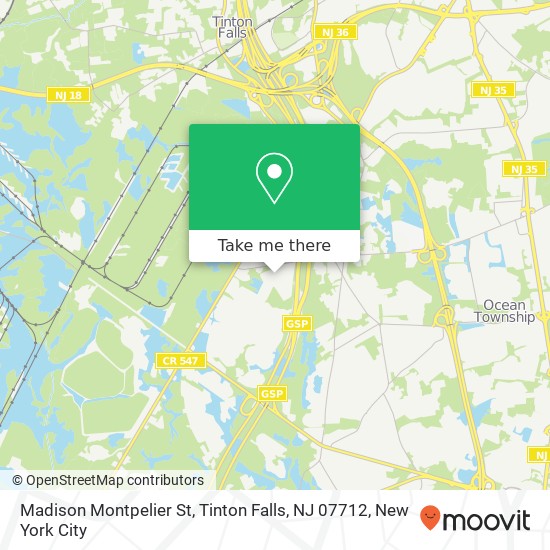 Madison Montpelier St, Tinton Falls, NJ 07712 map