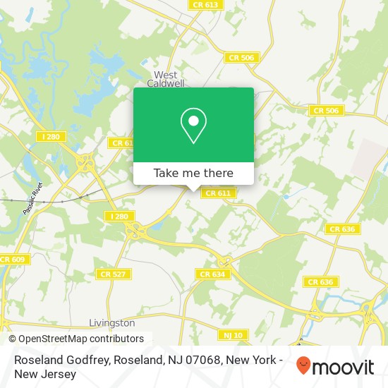 Mapa de Roseland Godfrey, Roseland, NJ 07068