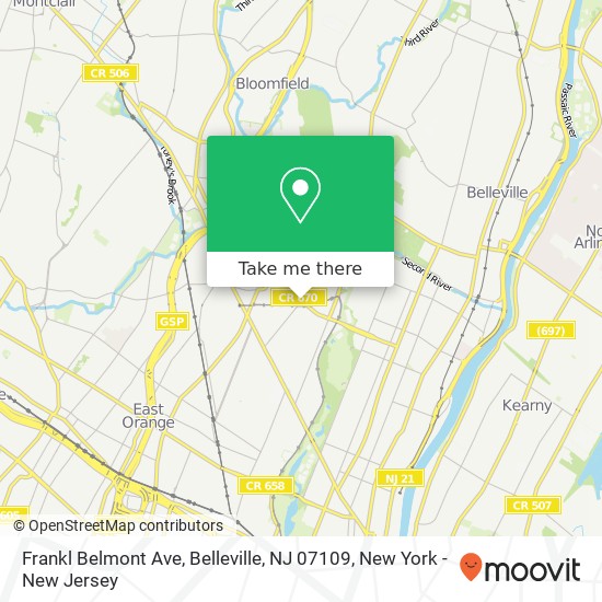 Frankl Belmont Ave, Belleville, NJ 07109 map