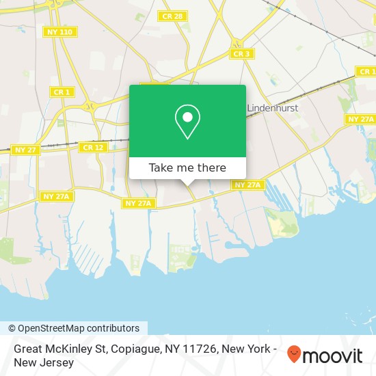 Mapa de Great McKinley St, Copiague, NY 11726