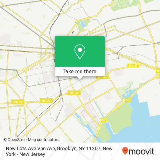 Mapa de New Lots Ave Van Ave, Brooklyn, NY 11207