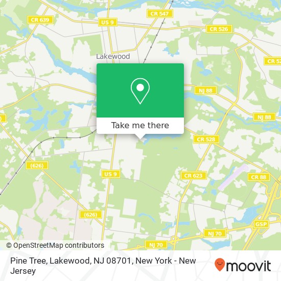 Mapa de Pine Tree, Lakewood, NJ 08701