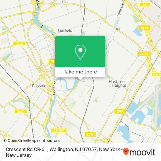 Crescent Rd CR-61, Wallington, NJ 07057 map