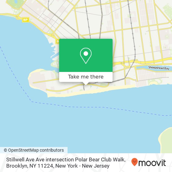 Stillwell Ave Ave intersection Polar Bear Club Walk, Brooklyn, NY 11224 map