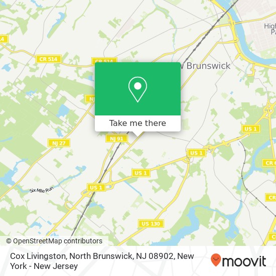 Mapa de Cox Livingston, North Brunswick, NJ 08902