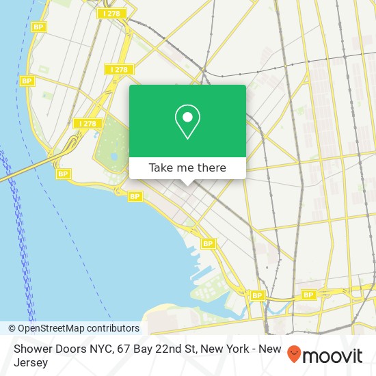 Mapa de Shower Doors NYC, 67 Bay 22nd St