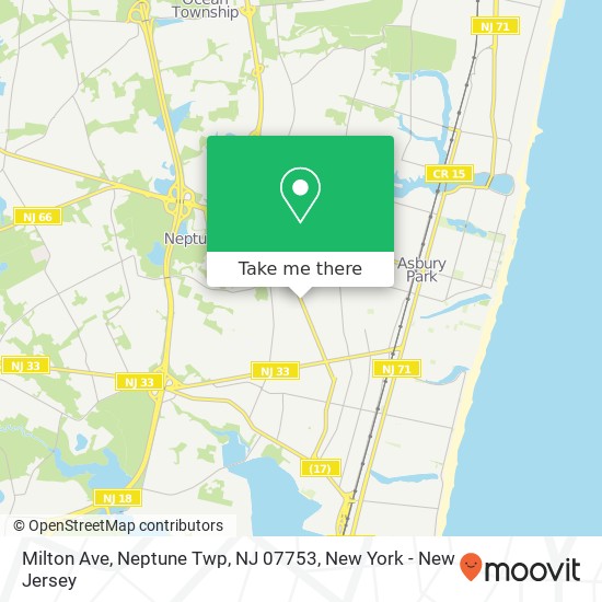 Mapa de Milton Ave, Neptune Twp, NJ 07753
