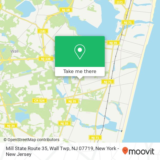 Mapa de Mill State Route 35, Wall Twp, NJ 07719