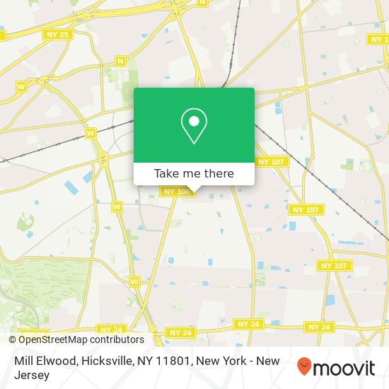 Mapa de Mill Elwood, Hicksville, NY 11801
