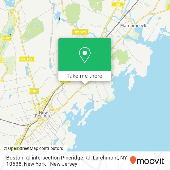 Boston Rd intersection Pineridge Rd, Larchmont, NY 10538 map