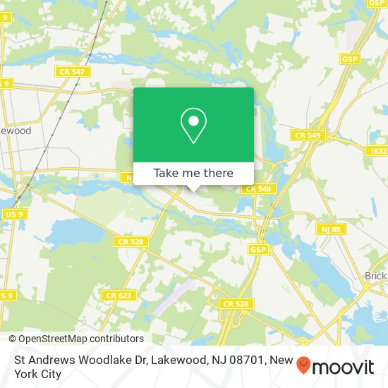 St Andrews Woodlake Dr, Lakewood, NJ 08701 map