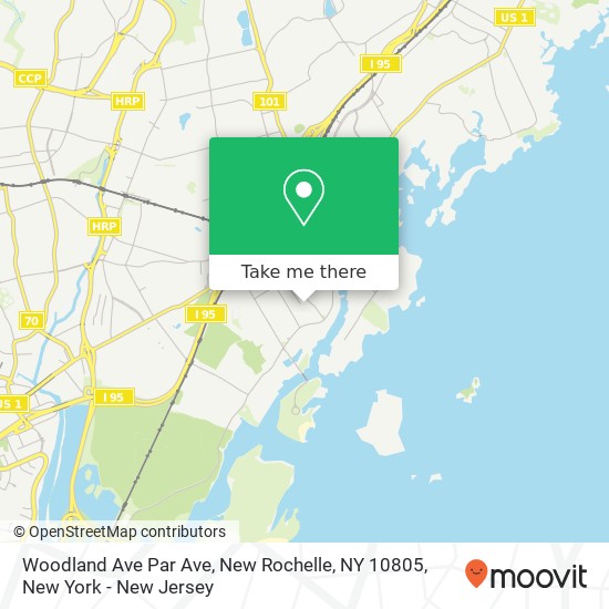 Mapa de Woodland Ave Par Ave, New Rochelle, NY 10805