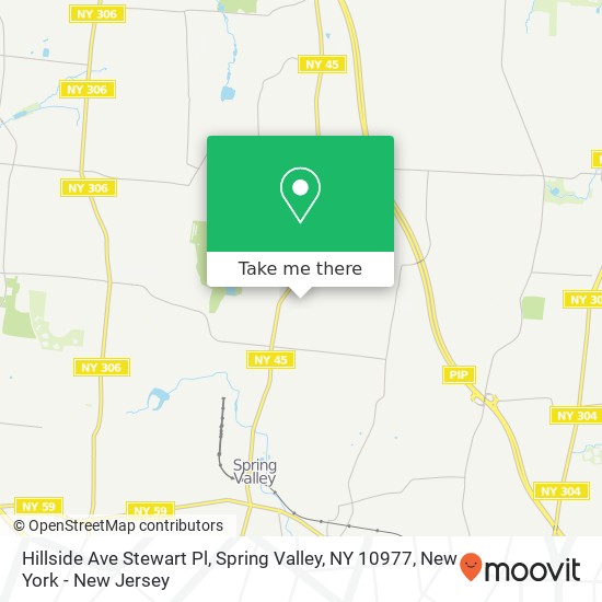 Mapa de Hillside Ave Stewart Pl, Spring Valley, NY 10977