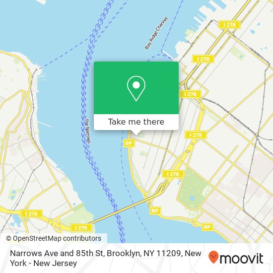 Mapa de Narrows Ave and 85th St, Brooklyn, NY 11209