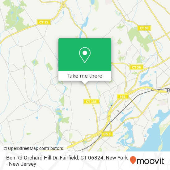Mapa de Ben Rd Orchard Hill Dr, Fairfield, CT 06824