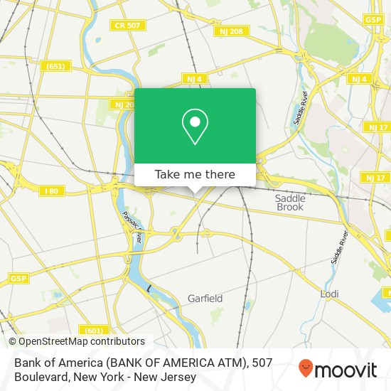 Mapa de Bank of America (BANK OF AMERICA ATM), 507 Boulevard