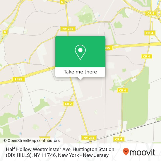 Mapa de Half Hollow Westminster Ave, Huntington Station (DIX HILLS), NY 11746