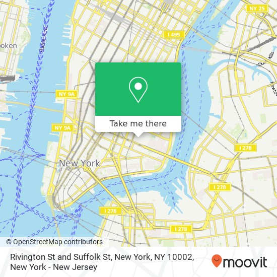 Mapa de Rivington St and Suffolk St, New York, NY 10002