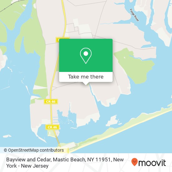 Mapa de Bayview and Cedar, Mastic Beach, NY 11951