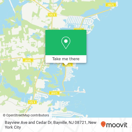 Mapa de Bayview Ave and Cedar Dr, Bayville, NJ 08721