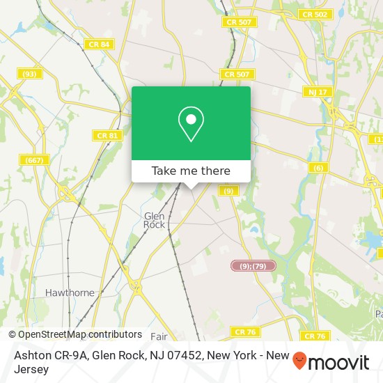 Mapa de Ashton CR-9A, Glen Rock, NJ 07452