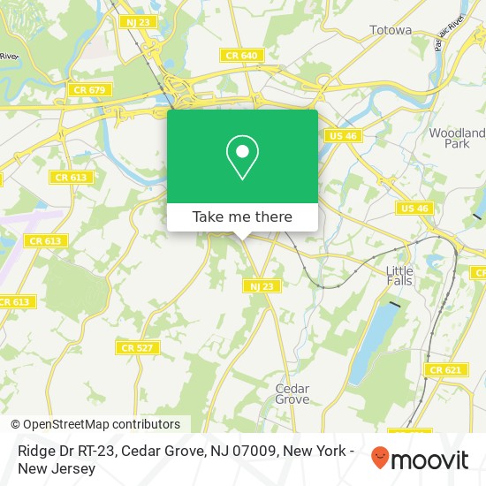Ridge Dr RT-23, Cedar Grove, NJ 07009 map