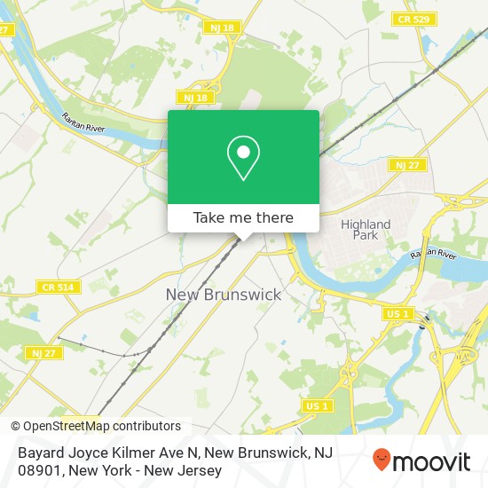 Bayard Joyce Kilmer Ave N, New Brunswick, NJ 08901 map