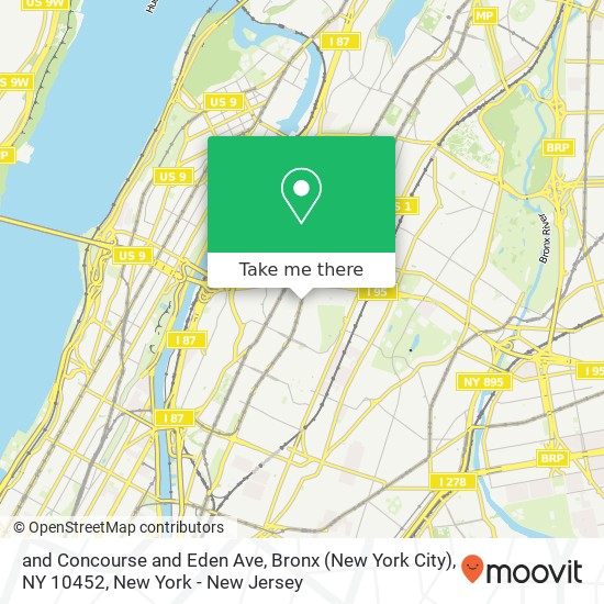 and Concourse and Eden Ave, Bronx (New York City), NY 10452 map