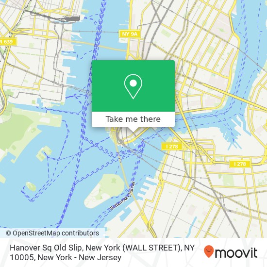 Mapa de Hanover Sq Old Slip, New York (WALL STREET), NY 10005