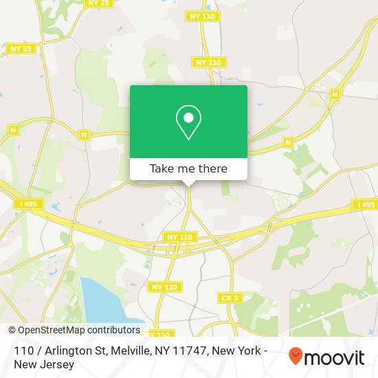 Mapa de 110 / Arlington St, Melville, NY 11747
