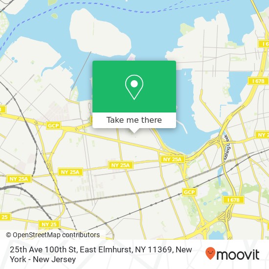 Mapa de 25th Ave 100th St, East Elmhurst, NY 11369