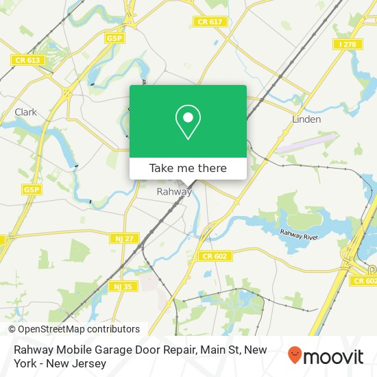 Rahway Mobile Garage Door Repair, Main St map