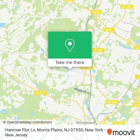 Mapa de Hanover Flor Ln, Morris Plains, NJ 07950